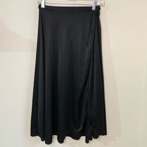 Wrap silk black vintage skirt